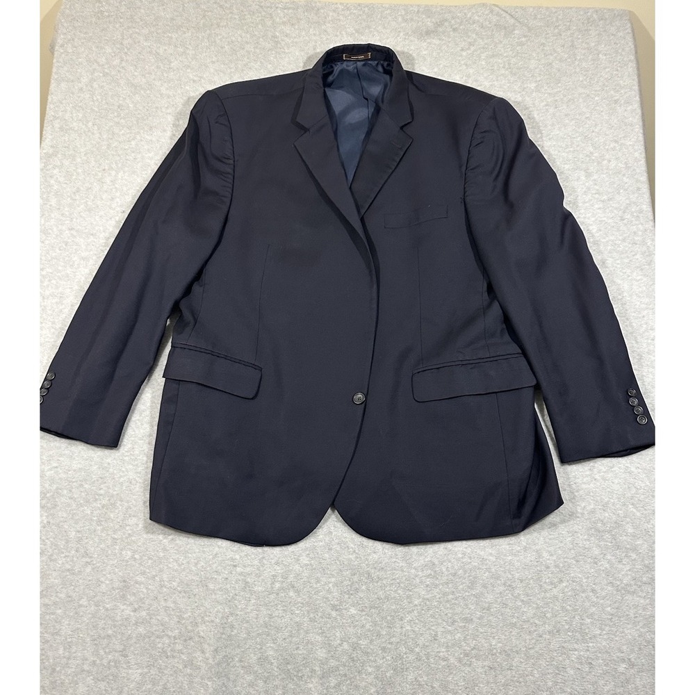 Peter Millar 50R Wool Blue Solid Sport Coat Blazer READ